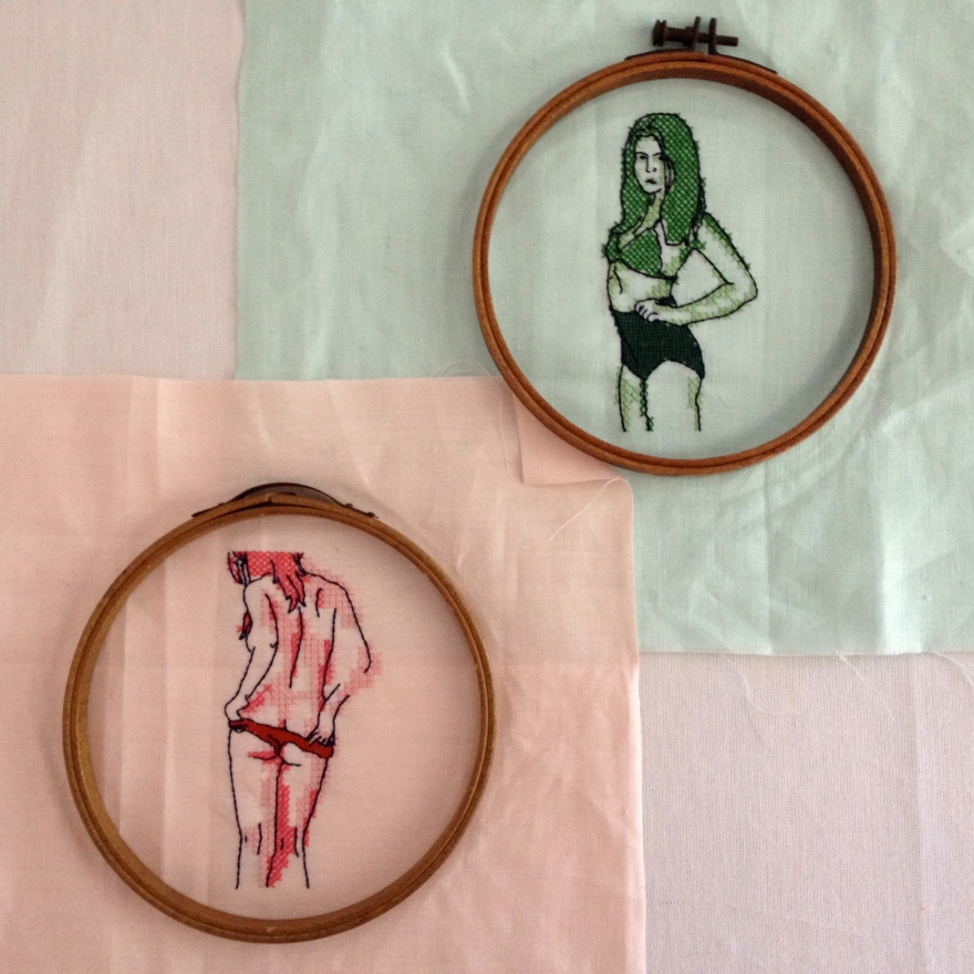 girls in knickers embroideries