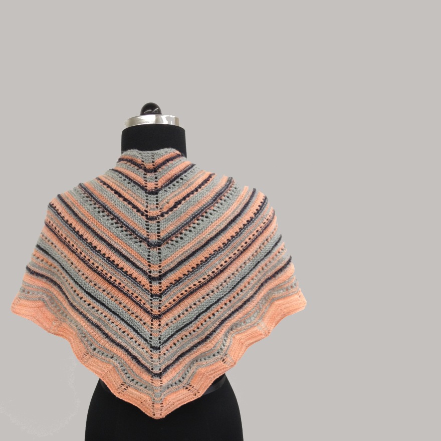 striped knit shawl free pattern