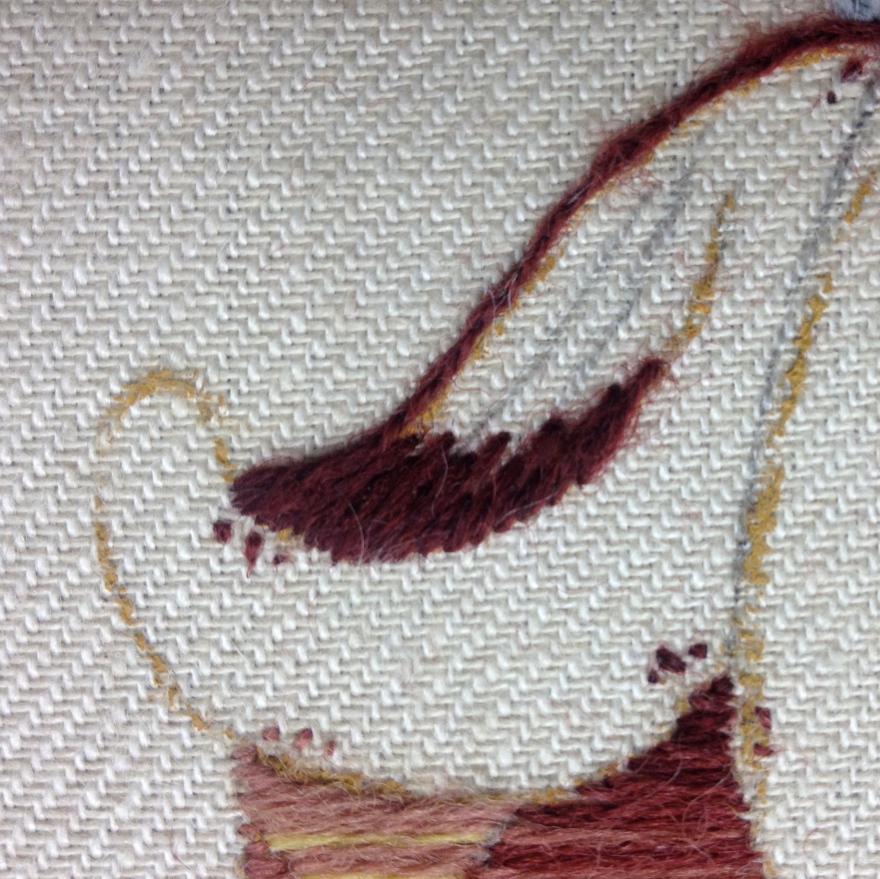 long and short crewelwork embroidery 