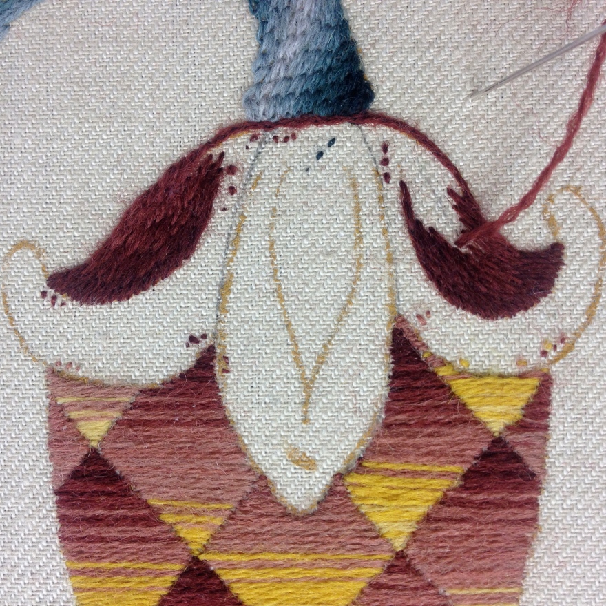 crewelwork shading with wool